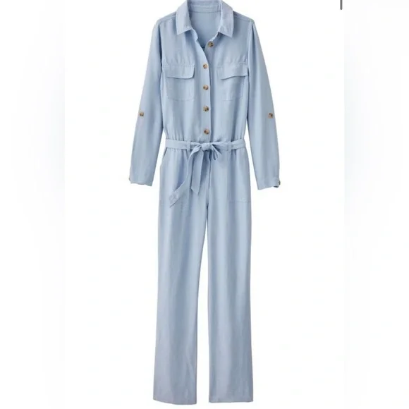 Soft Surroundings Kerry Jumpsuit Blue Size L - Picture 3 of 12